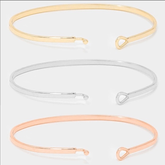 Bracelet bangles thin dainty- ROSE GOLD - Picture 3 of 8